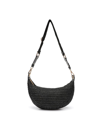 Borsa a tracolla casual per donna; Borsa tessuta da sottobraccio