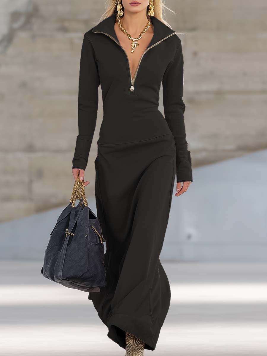 Gaia | Vestido deportivo con cremallera y cuello en V
