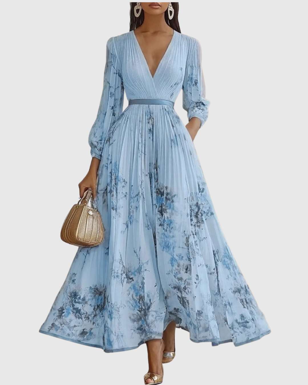 Rowella | Abito lungo elegante a pieghe