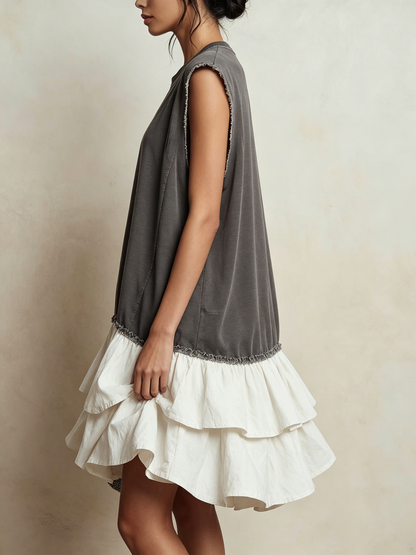 Nieves - Vestido casual de bloques de color con ajuste holgado para vacaciones