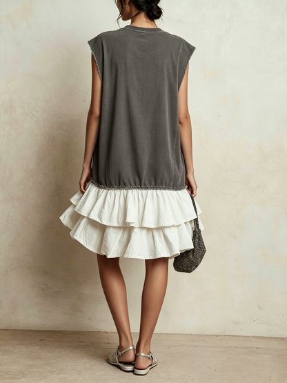 Nieves - Vestido casual de bloques de color con ajuste holgado para vacaciones