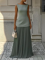 Micaela | Vestido largo plisado de diseño