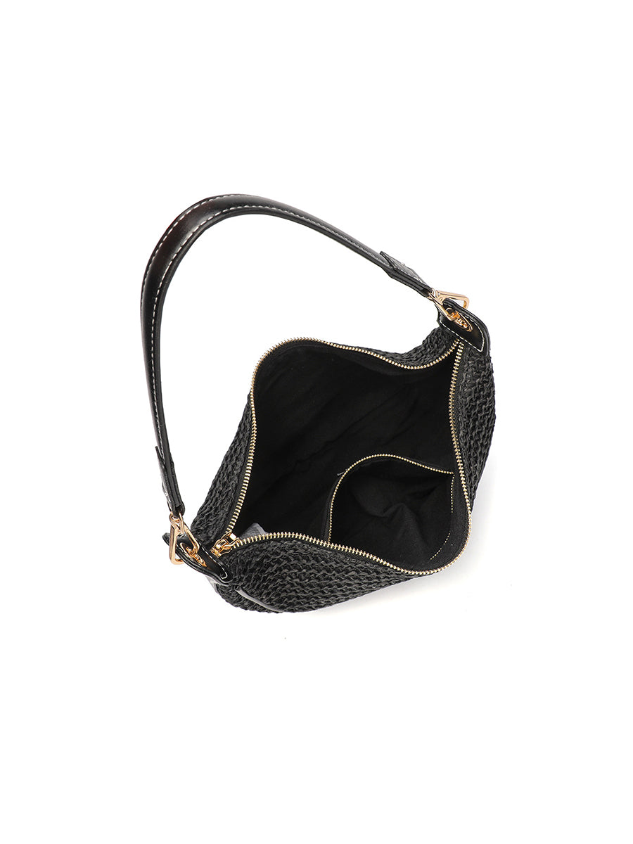 Borsa a tracolla casual per donna; Borsa tessuta da sottobraccio