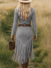 Valencia · Vestido de ante con flecos