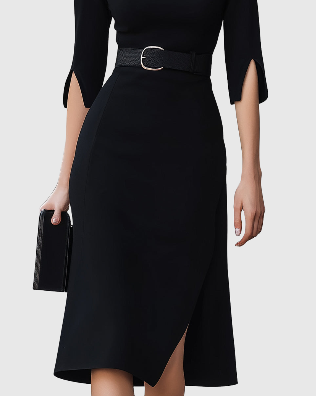 Blythewyn | Vestito Midi Nero Classico