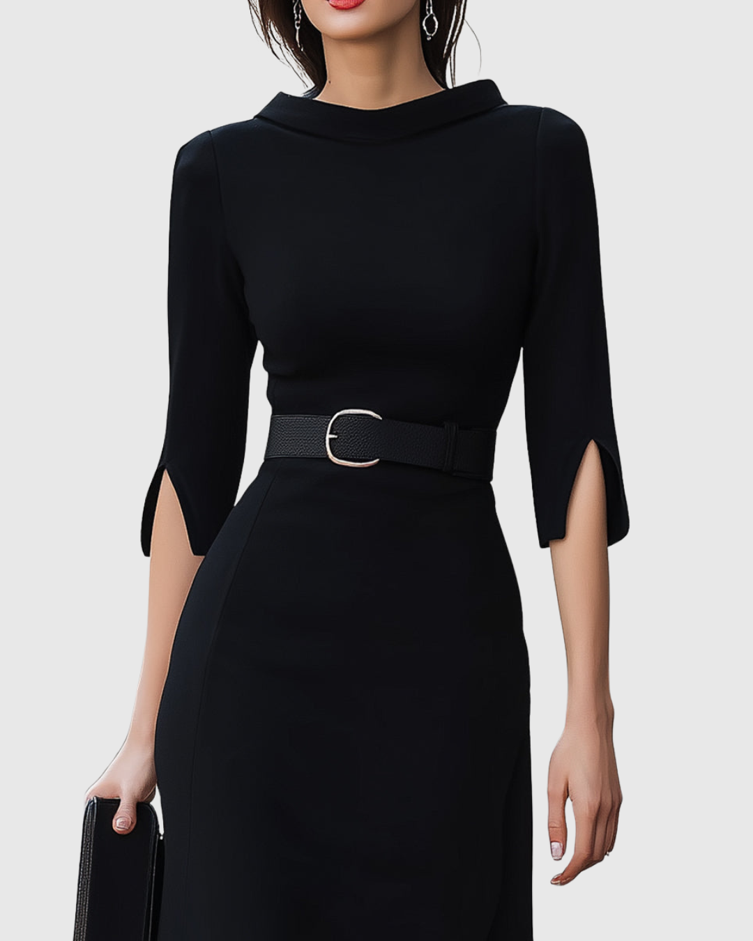 Blythewyn | Vestito Midi Nero Classico