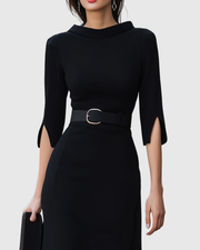 Blythewyn | Vestito Midi Nero Classico