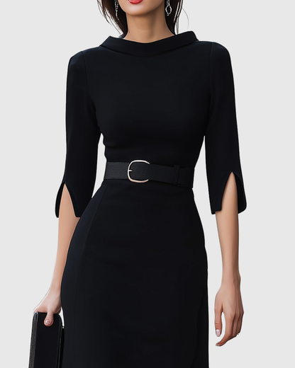 Blythewyn | Vestito Midi Nero Classico