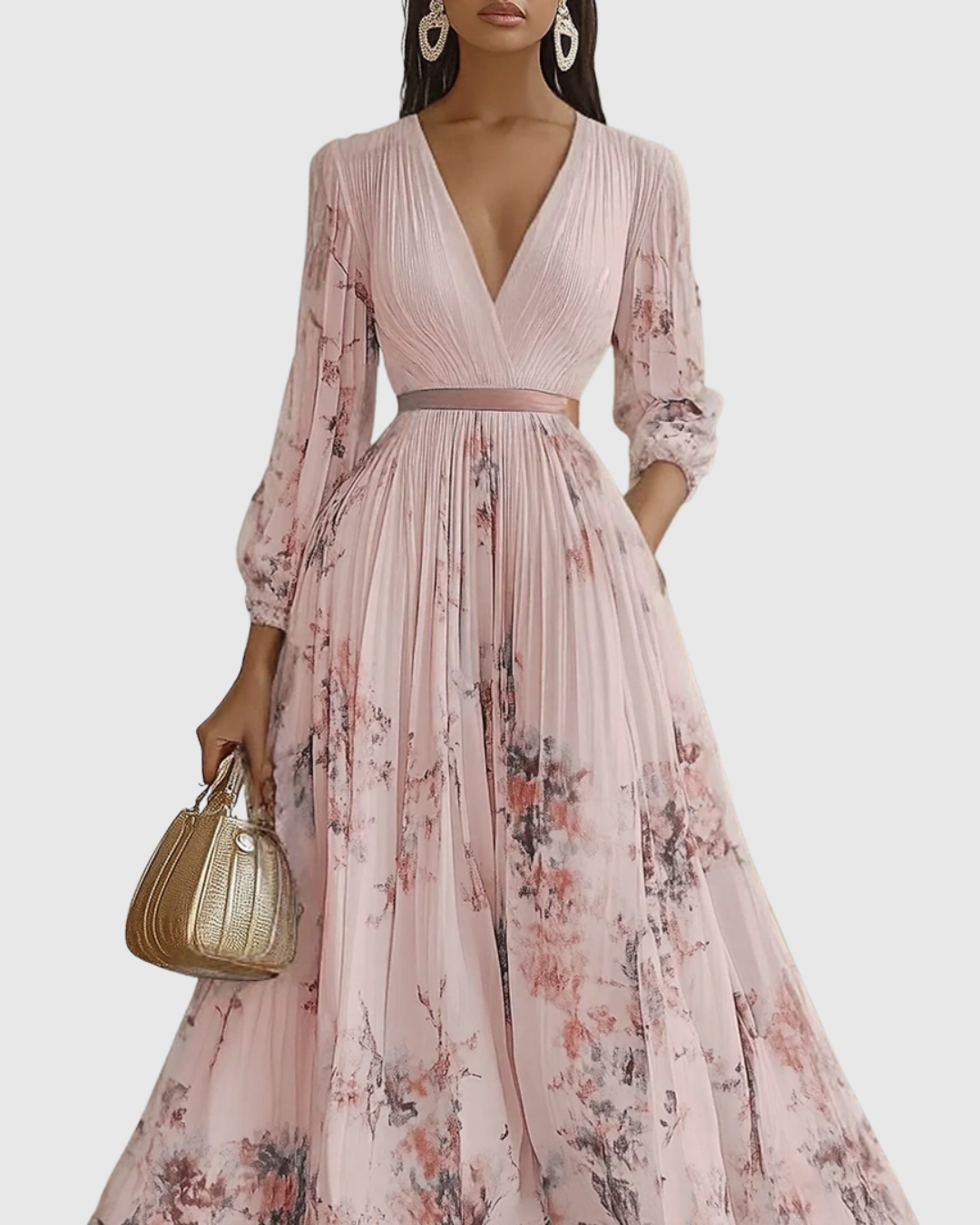Rowella | Abito lungo elegante a pieghe