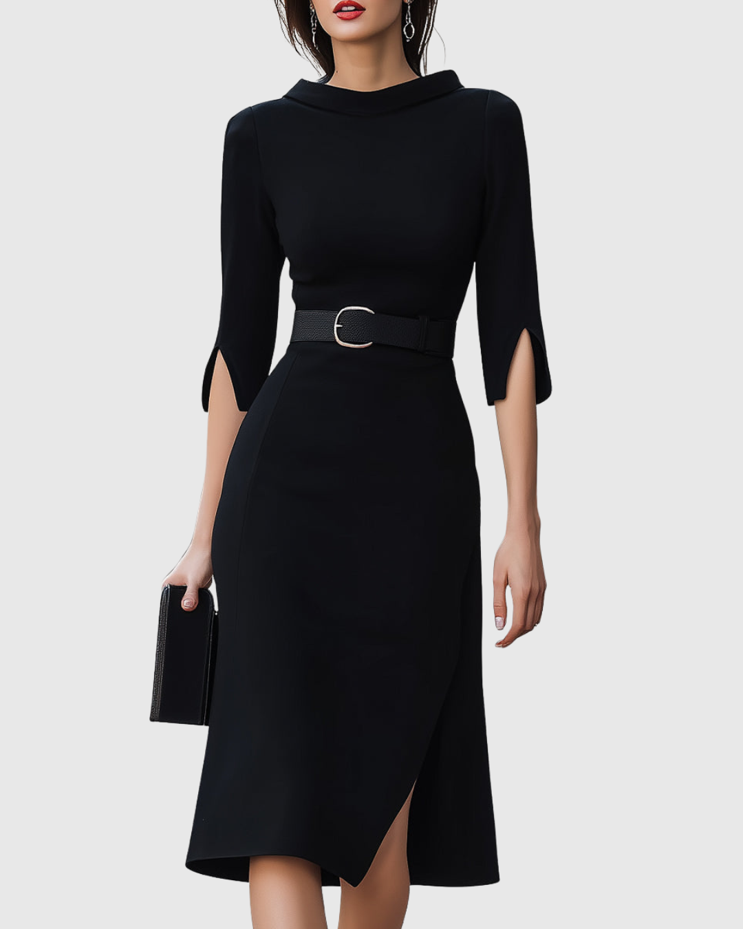 Blythewyn | Vestito Midi Nero Classico