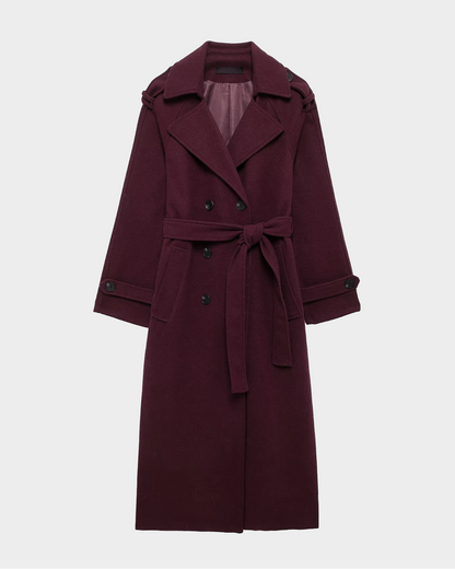 Nora | Gabardina elegante burdeos