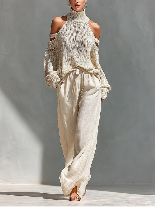 Camilla · Completo alla moda in maglia e lino