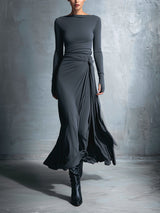 Naiara ❘ Vestido maxi con nudo lateral