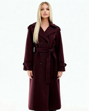 Nora | Gabardina elegante burdeos