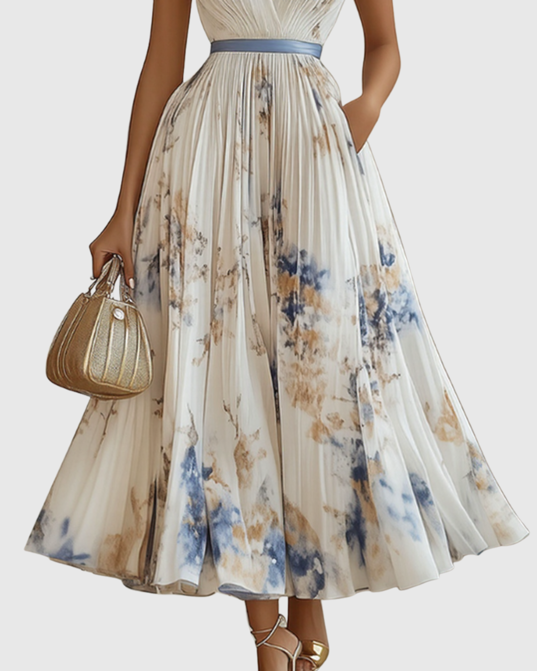 Rowella | Abito lungo elegante a pieghe