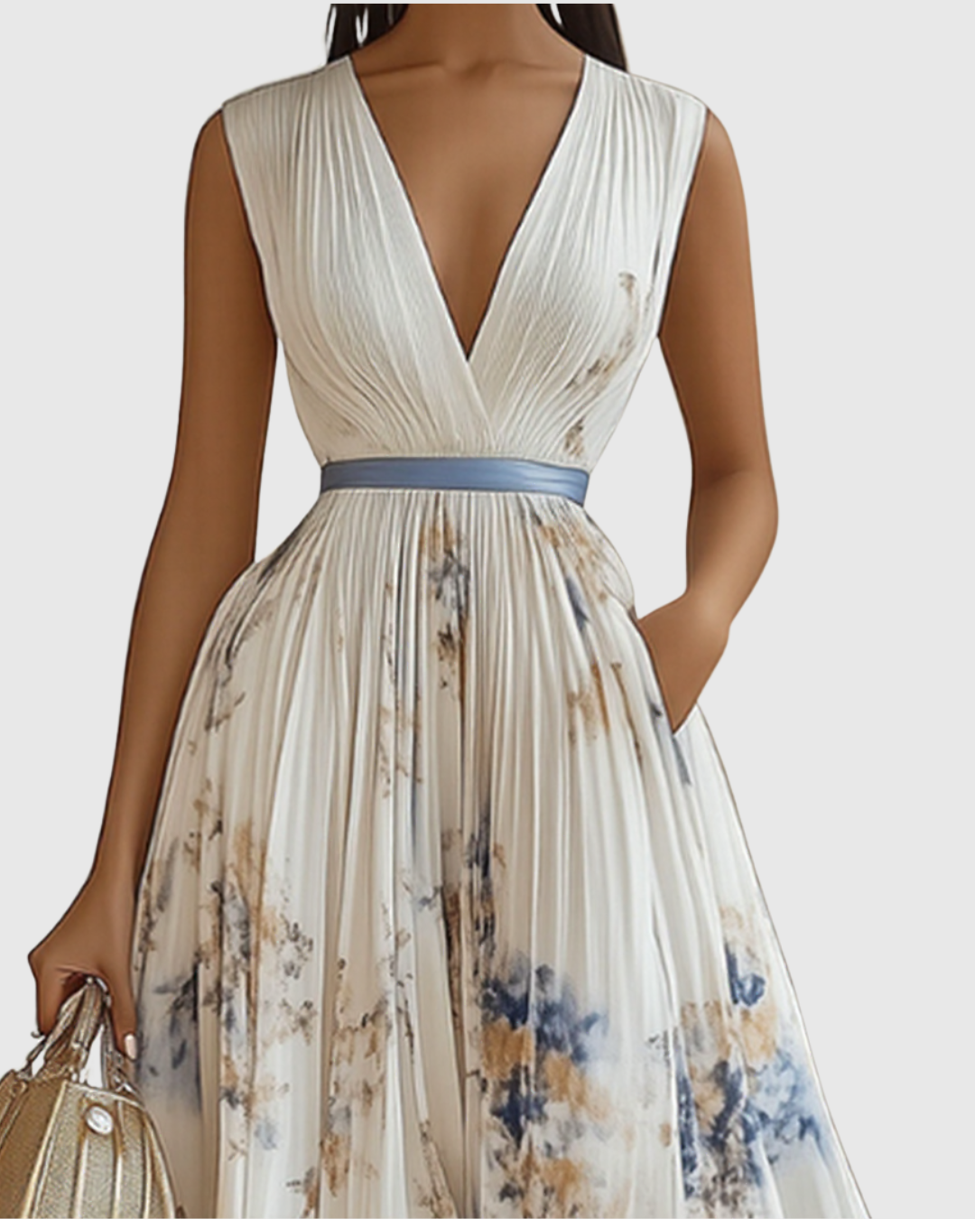 Rowella | Abito lungo elegante a pieghe