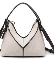 Borsa a tracolla da donna in tela con cerniera dorata