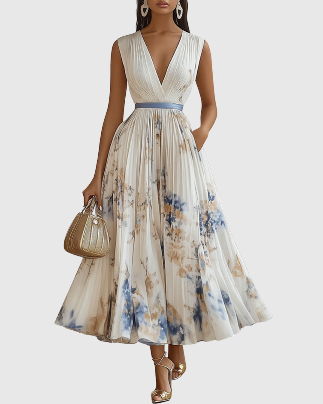 Rowella | Abito lungo elegante a pieghe