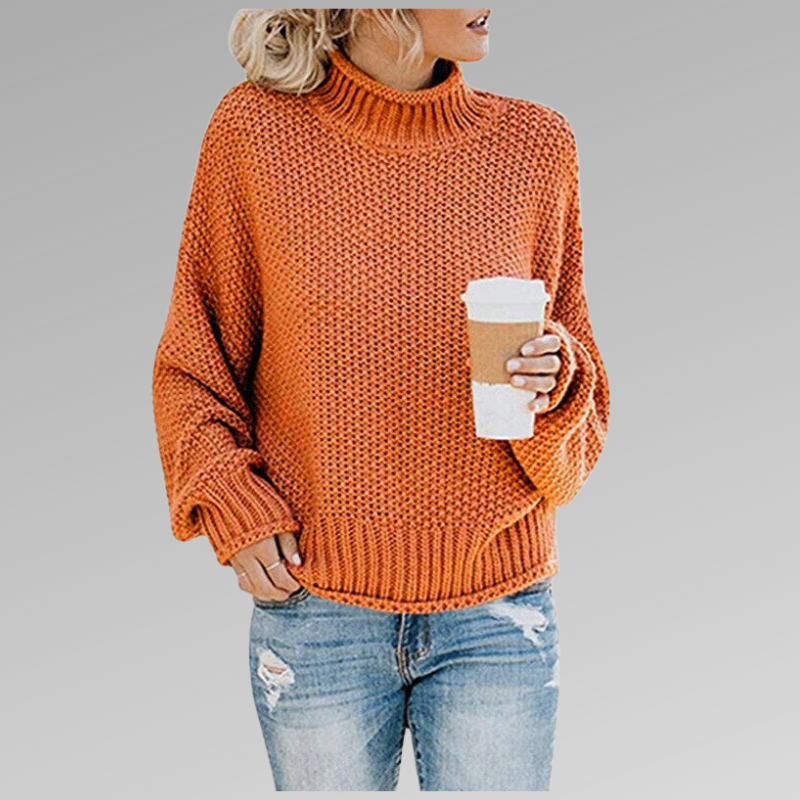Valeria | Jersey cuello alto en punto premium