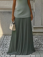 Micaela | Vestido largo plisado de diseño
