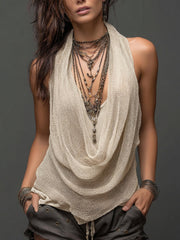 Completo due pezzi con canotta in maglia casual e sexy