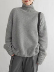 Blanca | Jersey cuello alto en cachemir