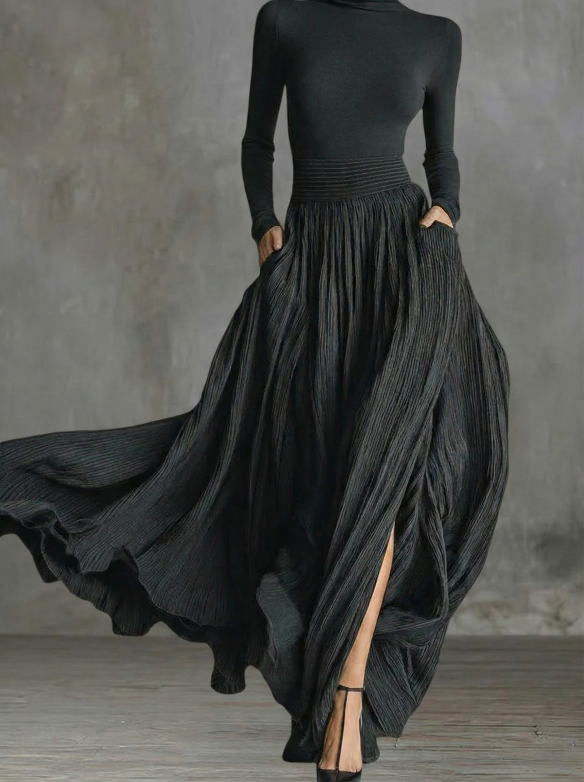 Raquel | Vestido maxi de cintura alta