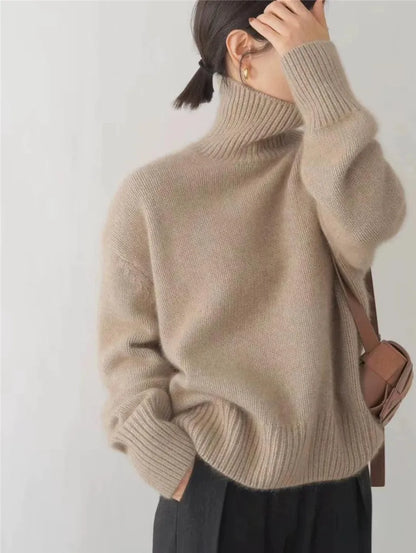 Blanca | Jersey cuello alto en cachemir