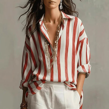 Camicia oversize a righe con bottoni