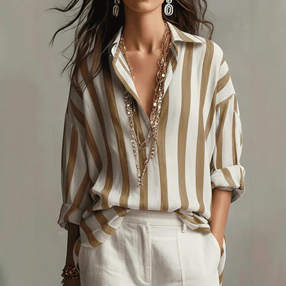 Camicia oversize a righe con bottoni