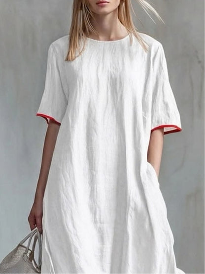 Inma | Vestido casual con parches rayados