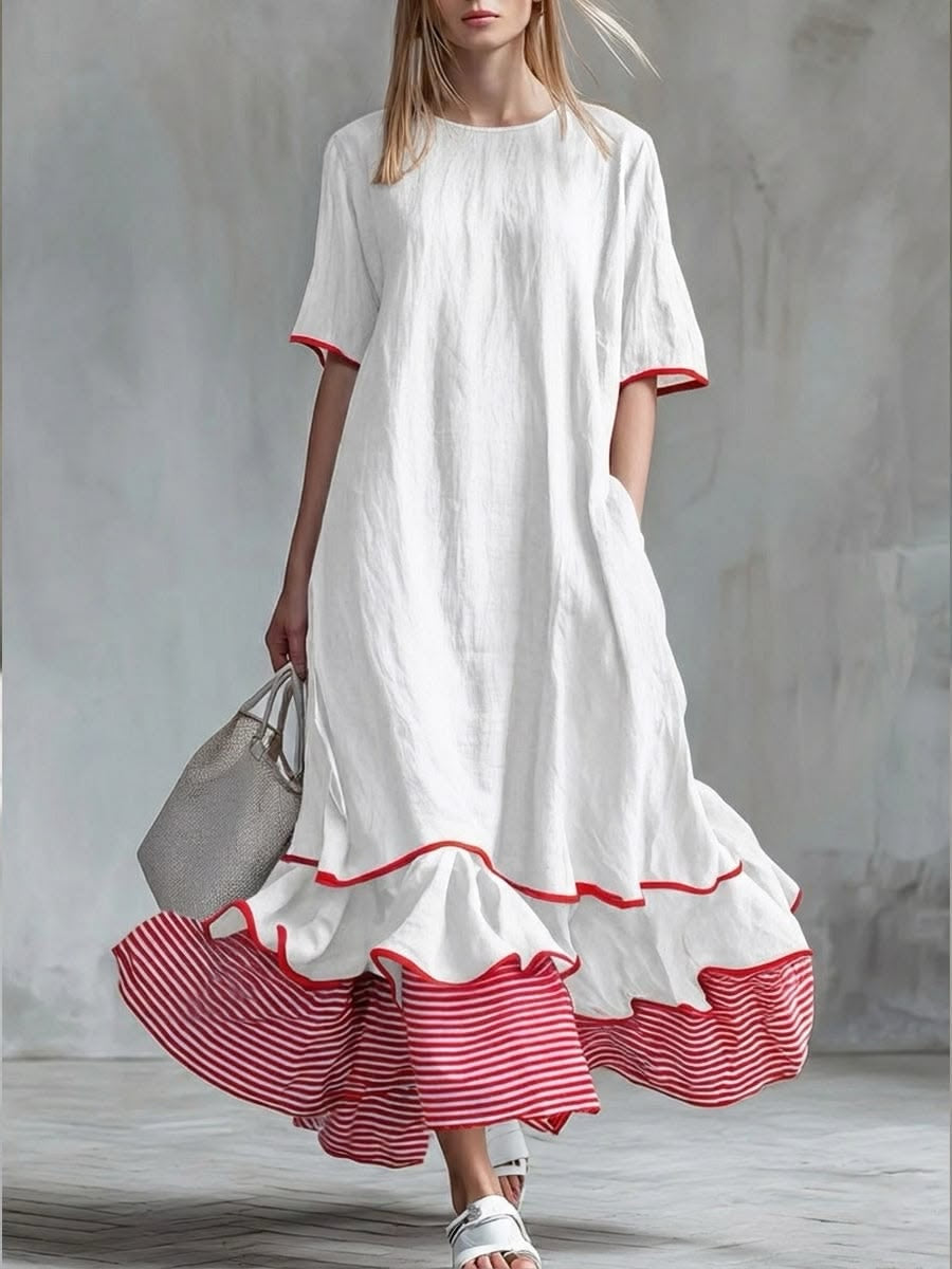 Ivana | Vestito casual con toppe a righe
