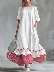 Ivana | Vestito casual con toppe a righe