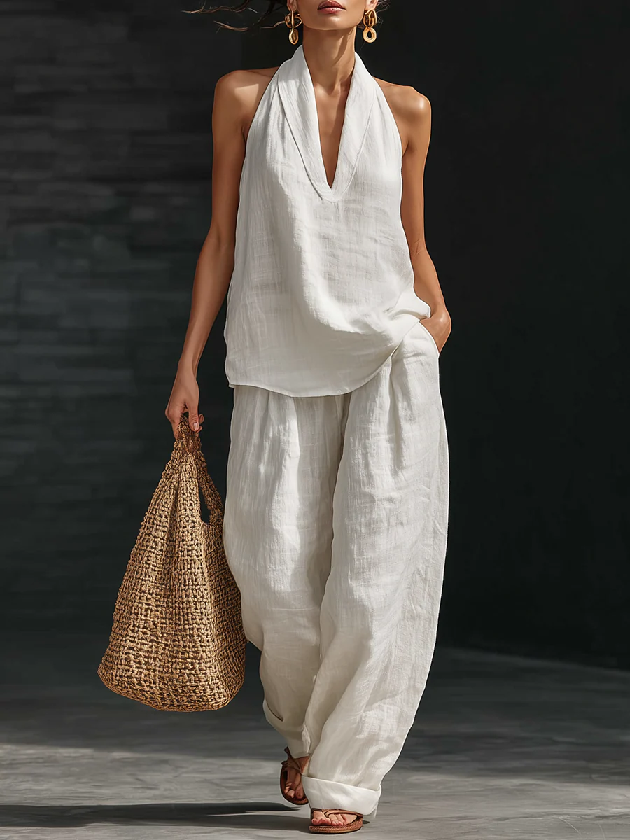 Carlotta | Conjunto elegante sin mangas con pantalones anchos