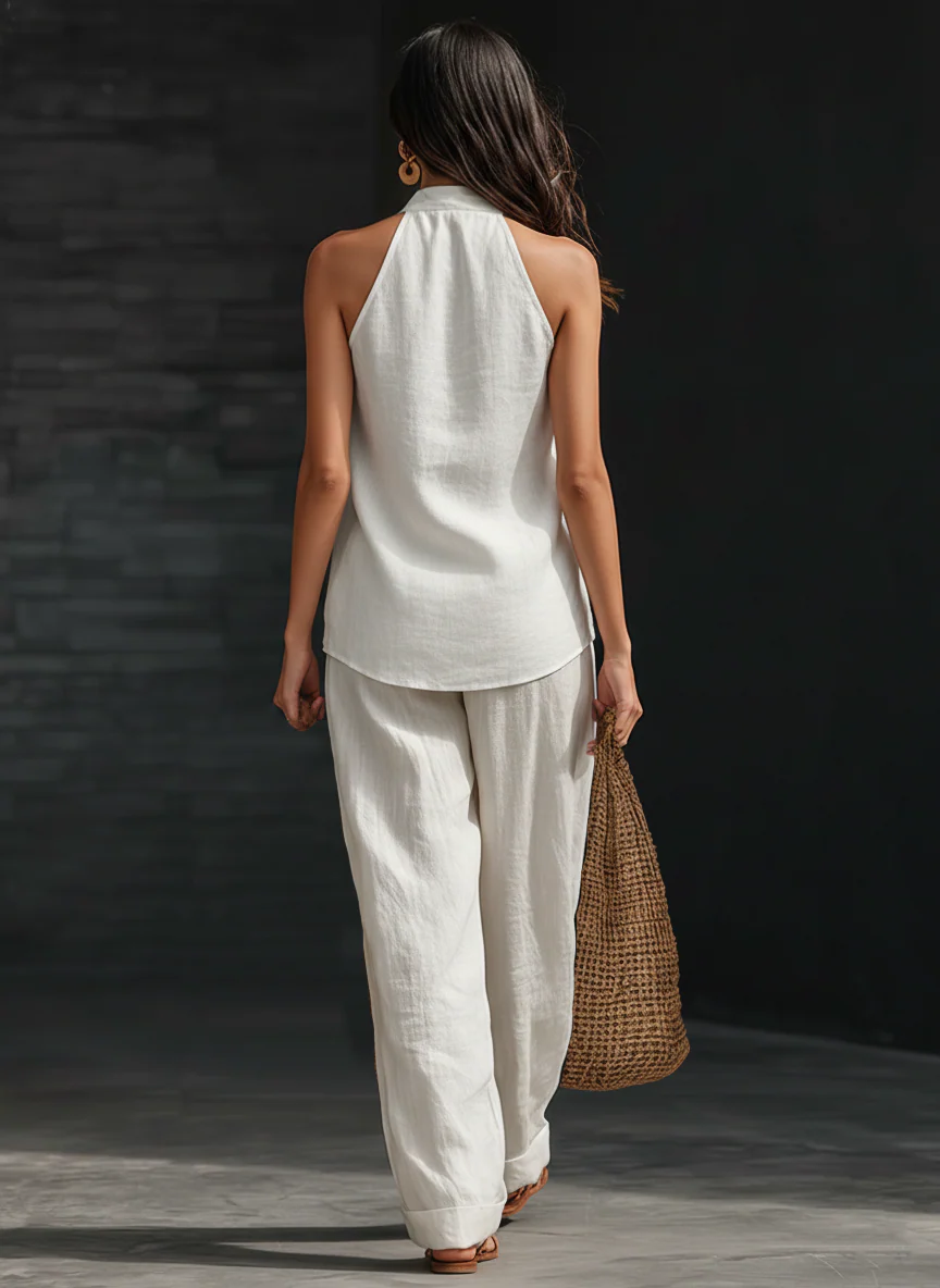 Carlotta | Conjunto elegante sin mangas con pantalones anchos