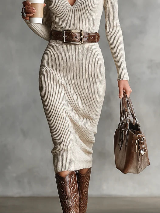 Clara | Vestido de punto con cuello medio alto
