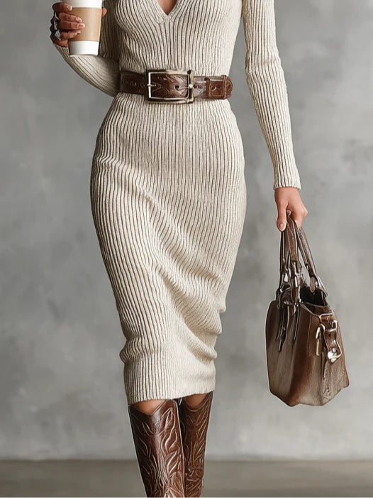 Clara | Vestido de punto con cuello medio alto