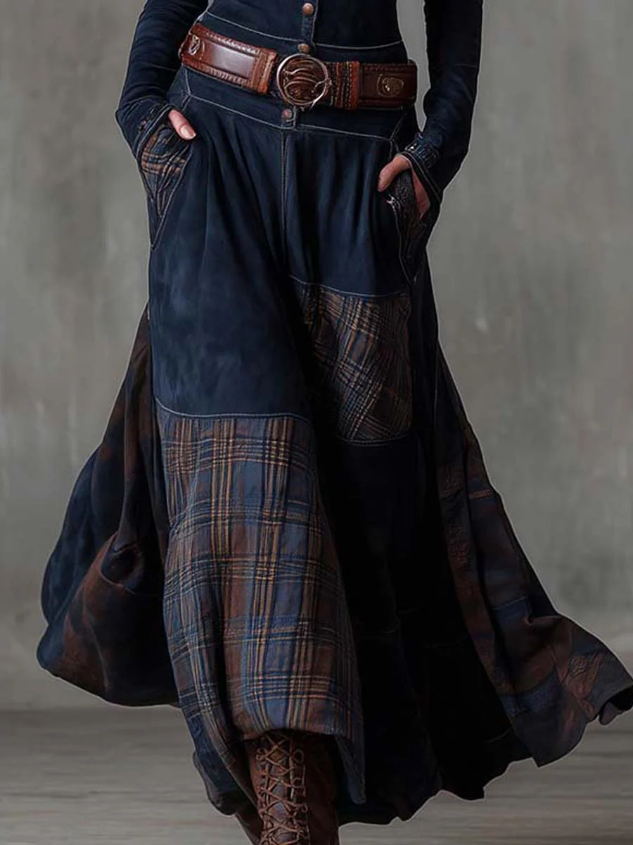 Azucena · Vestido maxi de ante con cinturón