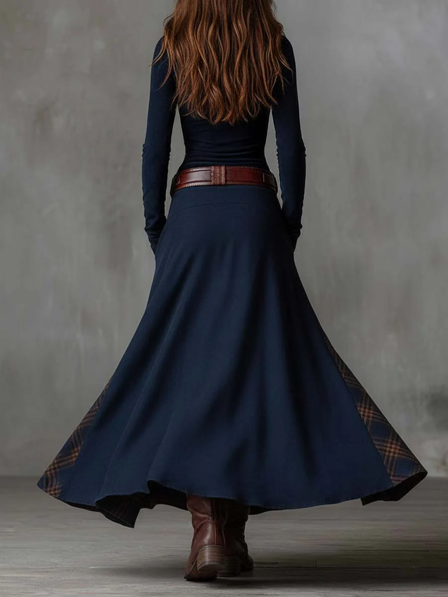 Azucena · Vestido maxi de ante con cinturón