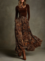 Candelaria | Conjunto vintage y falda maxi