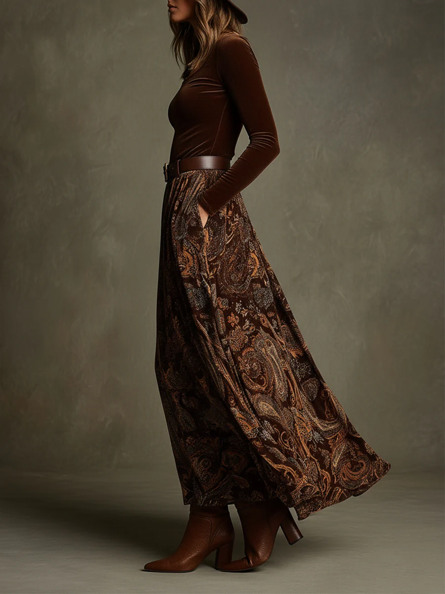 Candelaria | Conjunto vintage y falda maxi