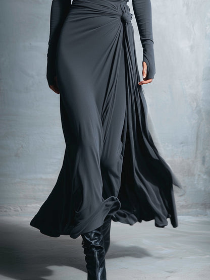 Naiara ❘ Vestido maxi con nudo lateral