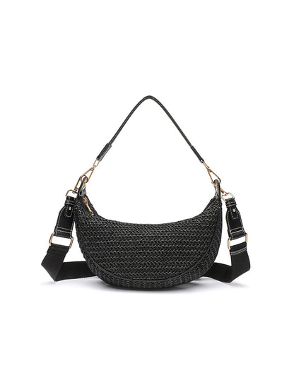 Borsa a tracolla casual per donna; Borsa tessuta da sottobraccio