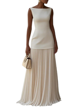 Micaela | Vestido largo plisado de diseño
