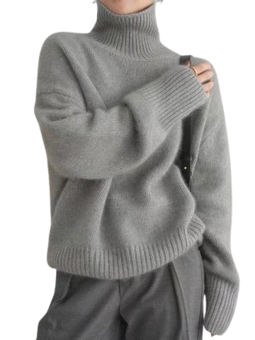 Blanca | Jersey cuello alto en cachemir