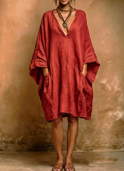 Fiorella | Vestido suave de lino y algodón con estilo natural
