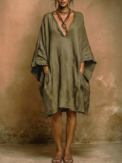 Fiorella | Vestido suave de lino y algodón con estilo natural