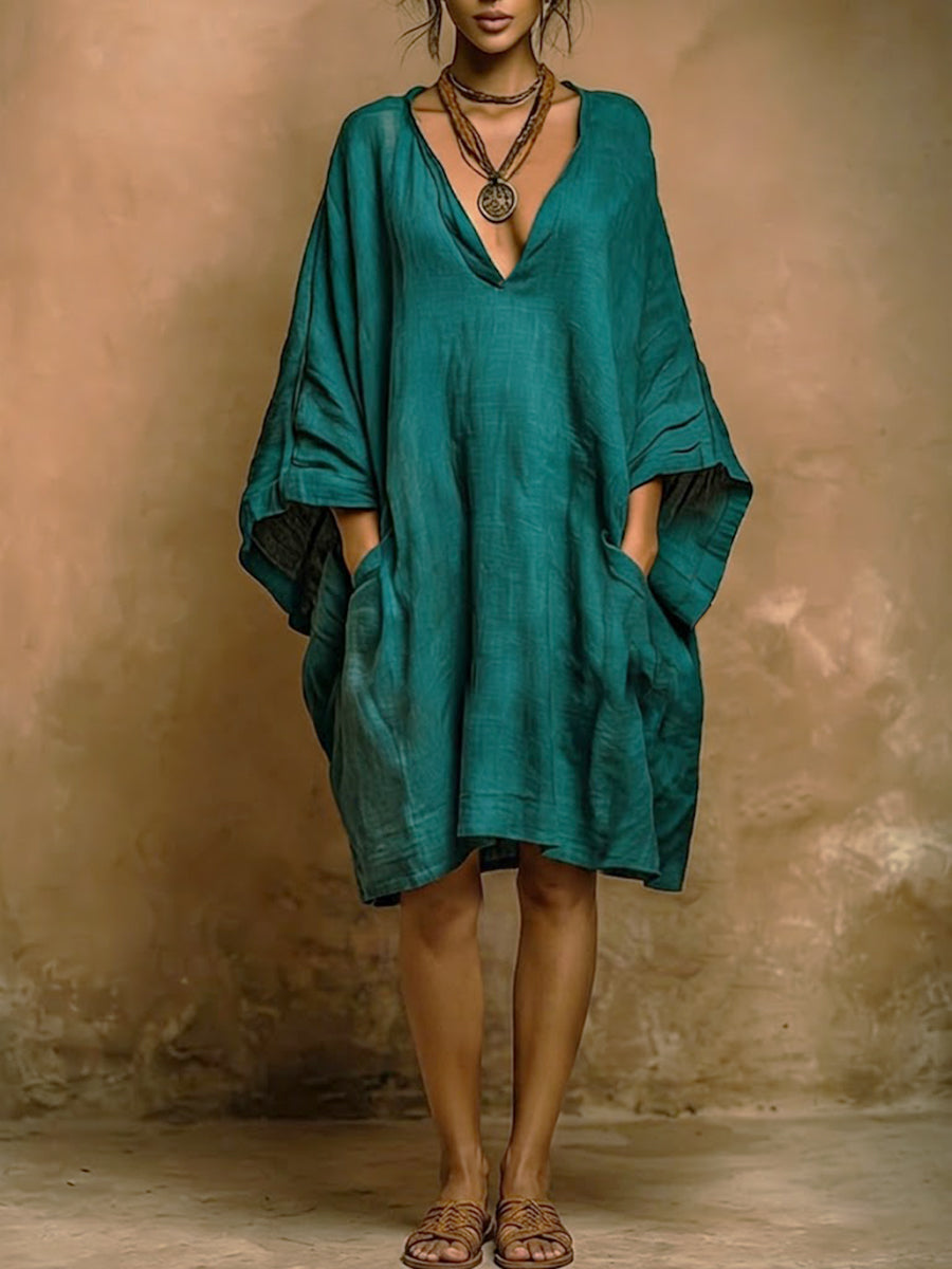 Fiorella | Vestido suave de lino y algodón con estilo natural