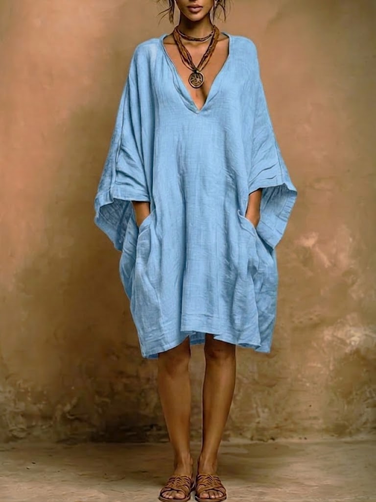 Fiorella | Vestido suave de lino y algodón con estilo natural