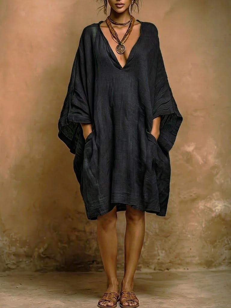 Fiorella | Vestido suave de lino y algodón con estilo natural